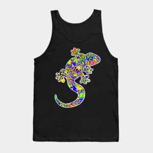 Colorful surreal psychedelic lizard king III Tank Top